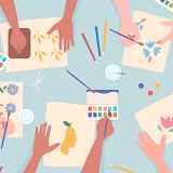 Atelier peinture enfant avec Farah Bouchet - Médiathèque de Cluses