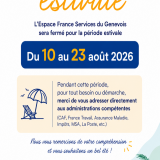Fermeture estivale de l'Espace France Services du Genevois