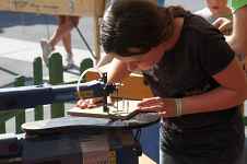 Atelier menuiserie avec les Bambins des bois et jeux en bois géants