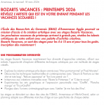 Stages Bozarts Vacances : Printemps 2026