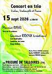 Concert en trio violon, violoncelle et piano