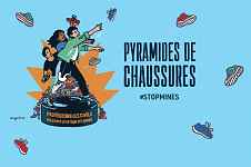 Pyramide de chaussures avec Handicap International