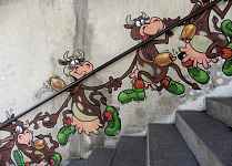 Art vache : fresque "Les vaches en BD"