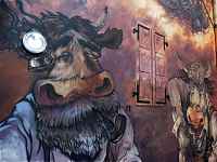 Art vache : fresque "La cordée de paire en fils"