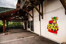 Art vache : fresque ''La vache cinéphile''